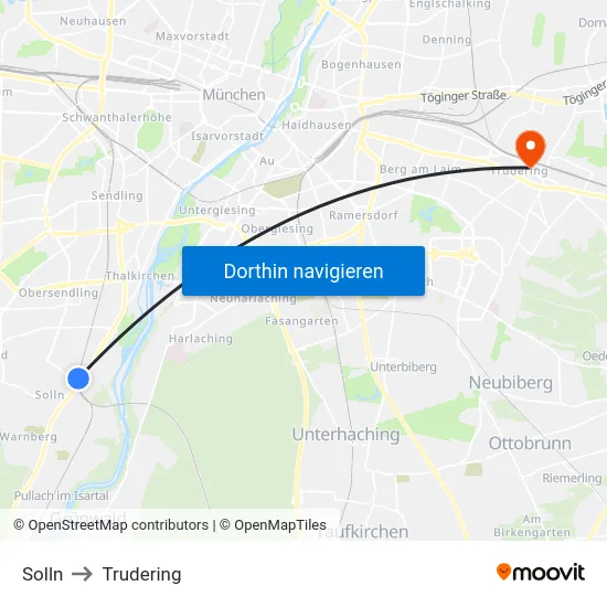 Solln to Trudering map