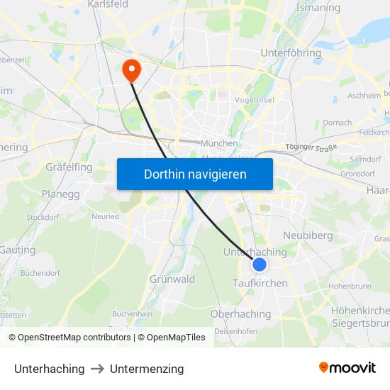 Unterhaching to Untermenzing map