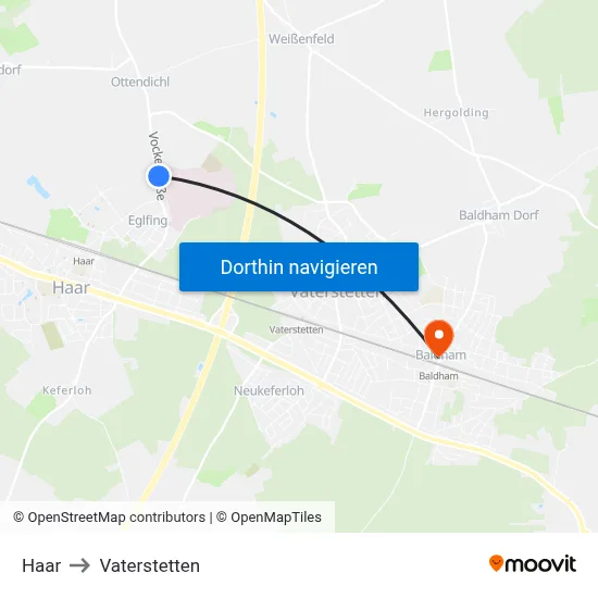 Haar to Vaterstetten map