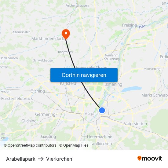 Arabellapark to Vierkirchen map