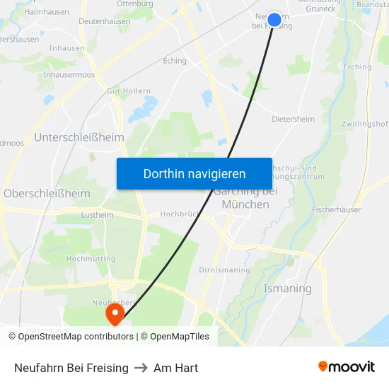 Neufahrn Bei Freising to Am Hart map
