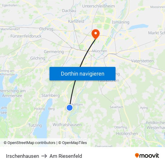 Irschenhausen to Am Riesenfeld map