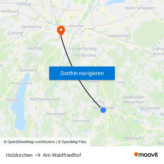 Holzkirchen to Am Waldfriedhof map