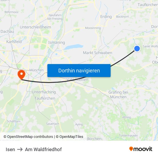 Isen to Am Waldfriedhof map