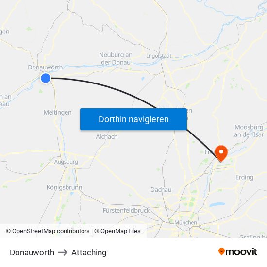 Donauwörth to Attaching map