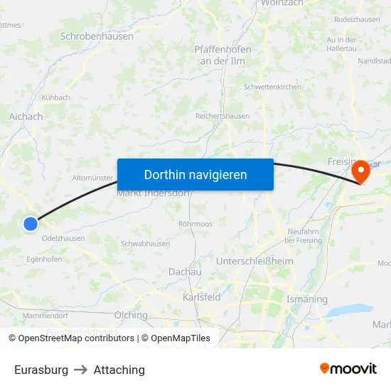Eurasburg to Attaching map