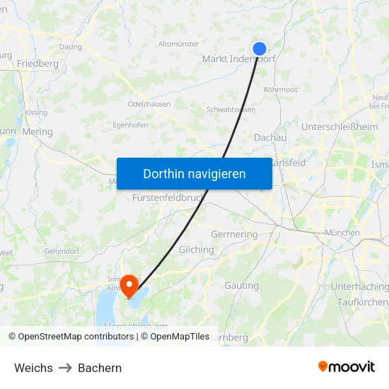 Weichs to Bachern map