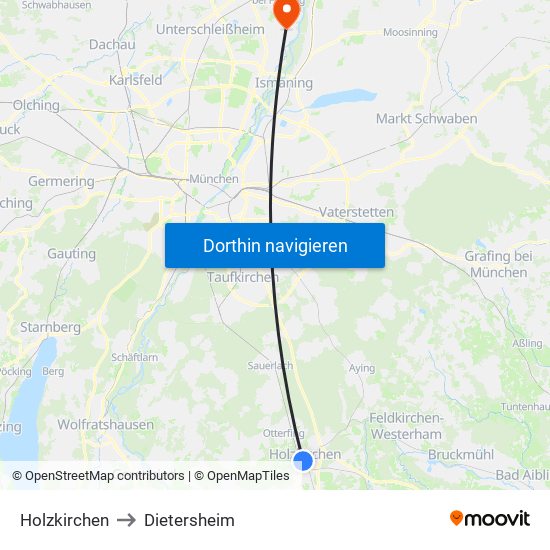 Holzkirchen to Dietersheim map