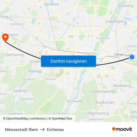 Messestadt Riem to Eichenau map