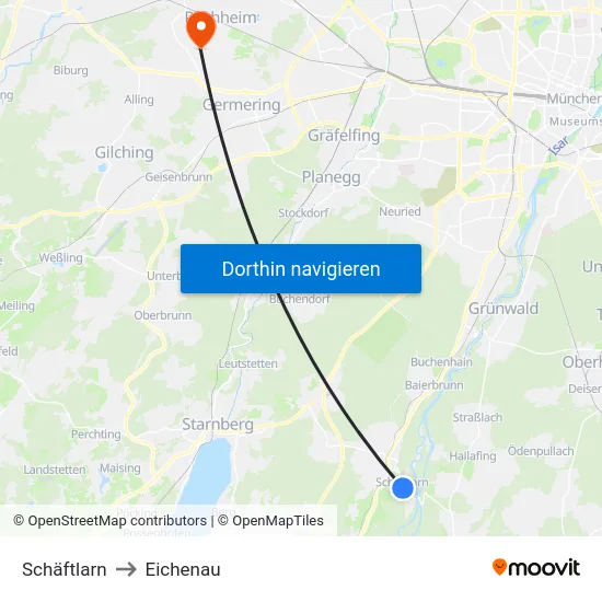 Schäftlarn to Eichenau map