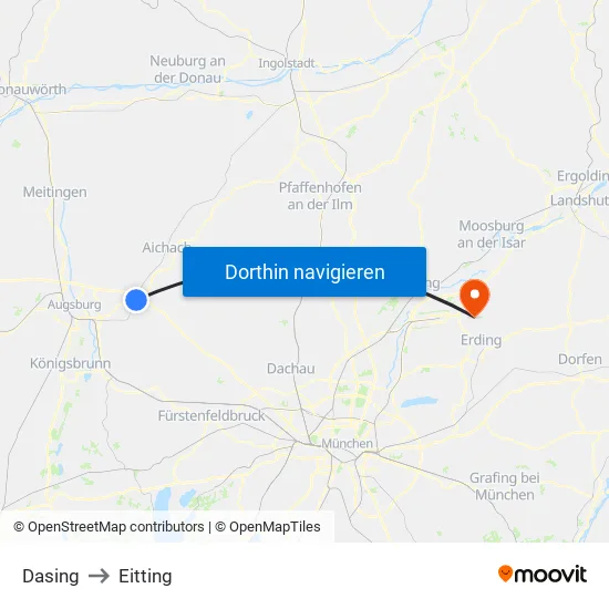 Dasing to Eitting map