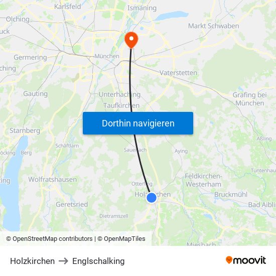 Holzkirchen to Englschalking map