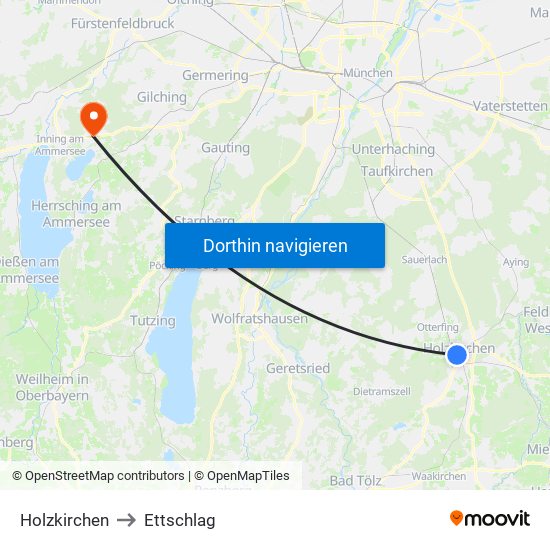 Holzkirchen to Ettschlag map