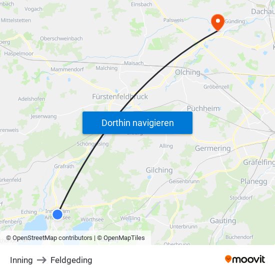 Inning to Feldgeding map