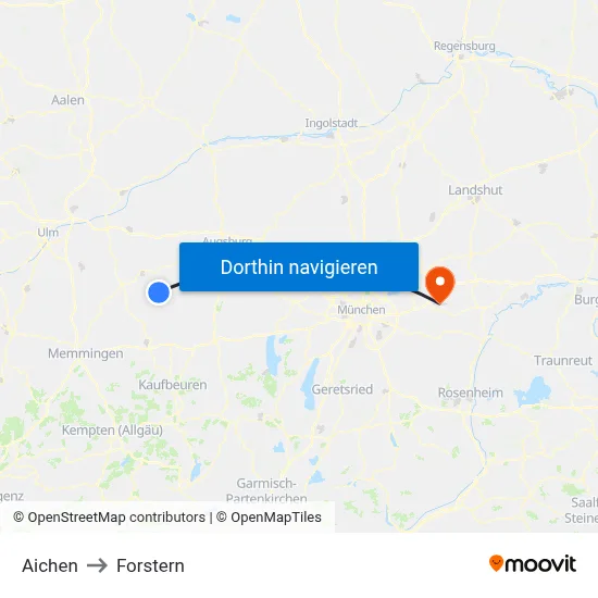 Aichen to Forstern map