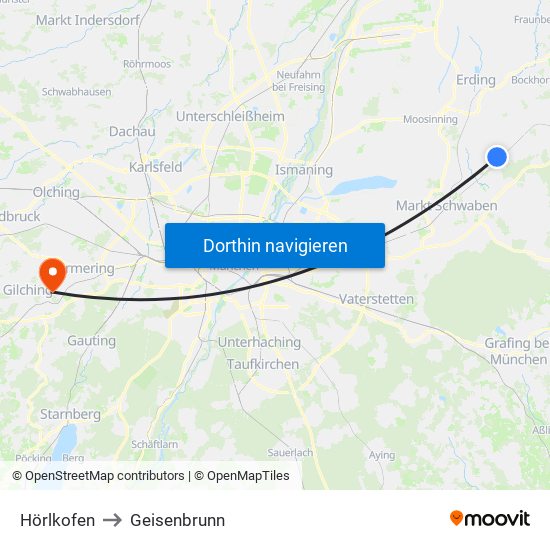 Hörlkofen to Geisenbrunn map