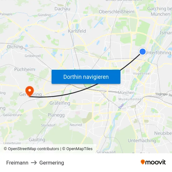 Freimann to Germering map