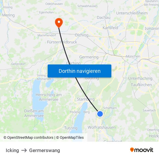 Icking to Germerswang map