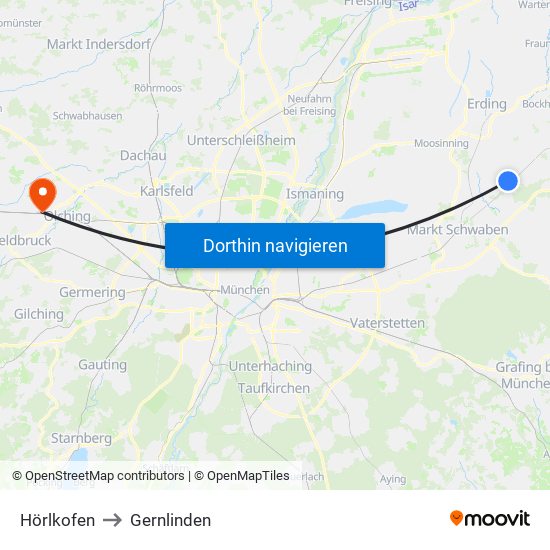 Hörlkofen to Gernlinden map