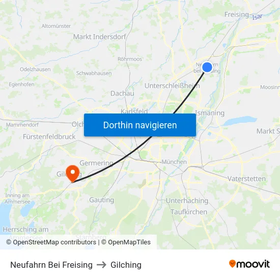 Neufahrn Bei Freising to Gilching map