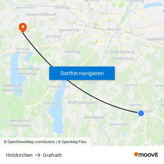 Holzkirchen to Grafrath map