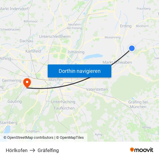 Hörlkofen to Gräfelfing map
