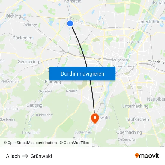 Allach to Grünwald map