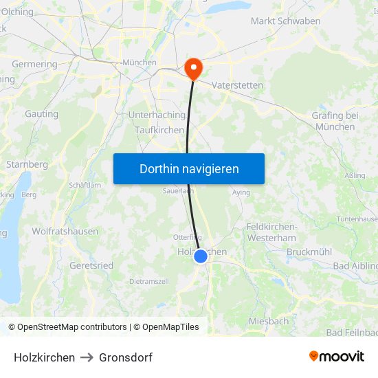 Holzkirchen to Gronsdorf map