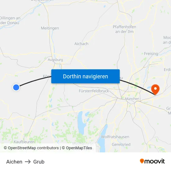 Aichen to Grub map