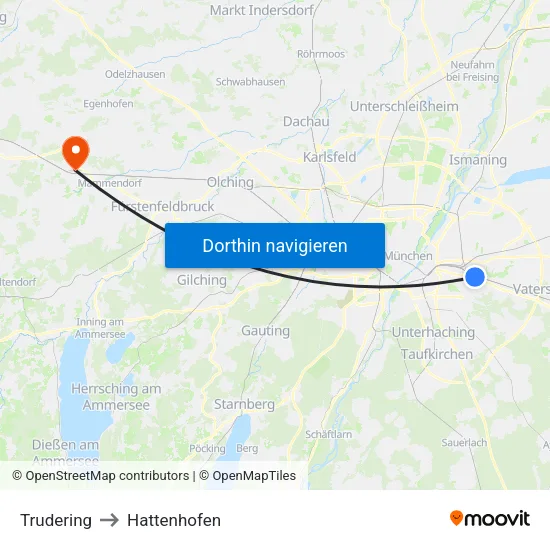 Trudering to Hattenhofen map