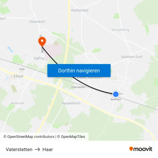 Vaterstetten to Haar map