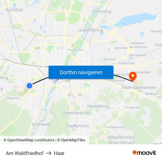 Am Waldfriedhof to Haar map