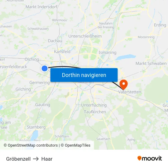 Gröbenzell to Haar map