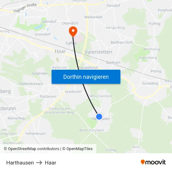 Harthausen to Haar map