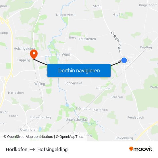 Hörlkofen to Hofsingelding map