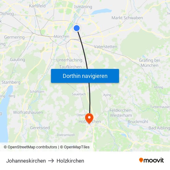 Johanneskirchen to Holzkirchen map