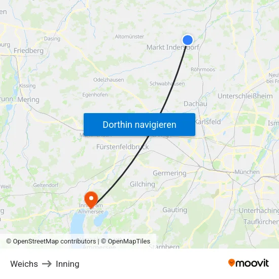Weichs to Inning map