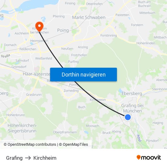 Grafing to Kirchheim map