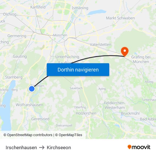 Irschenhausen to Kirchseeon map