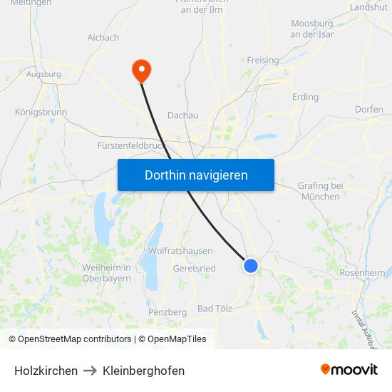 Holzkirchen to Kleinberghofen map