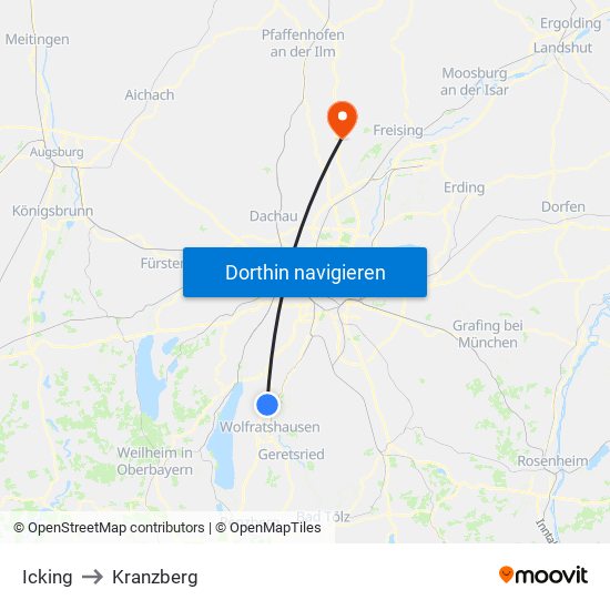 Icking to Kranzberg map