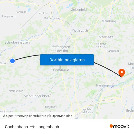 Gachenbach to Langenbach map