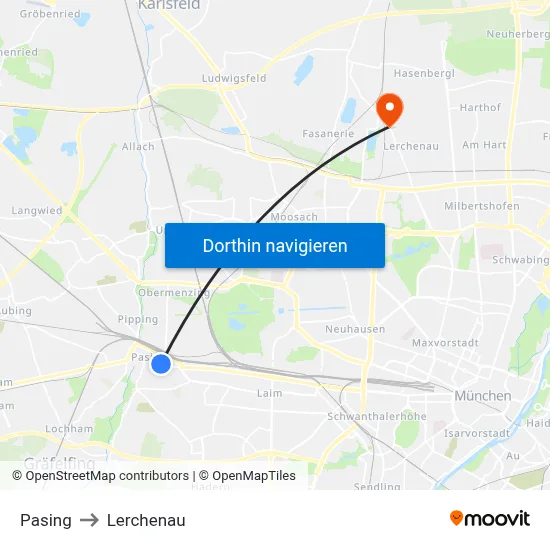 Pasing to Lerchenau map