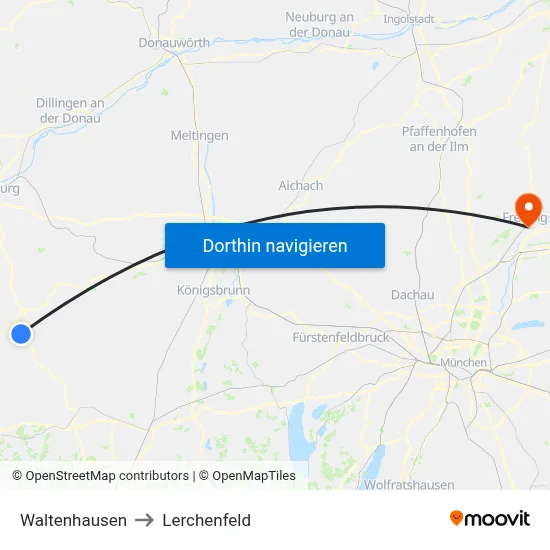 Waltenhausen to Lerchenfeld map