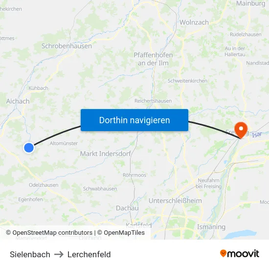 Sielenbach to Lerchenfeld map