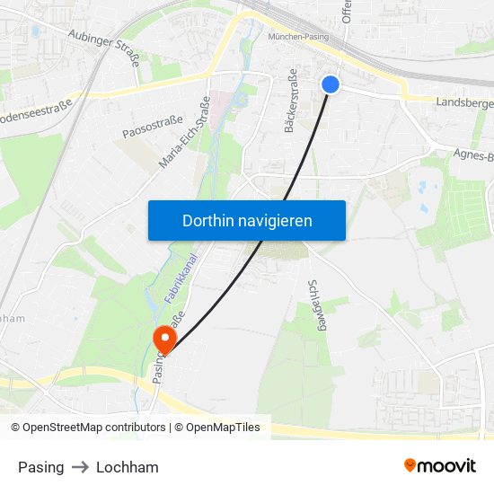 Pasing to Lochham map