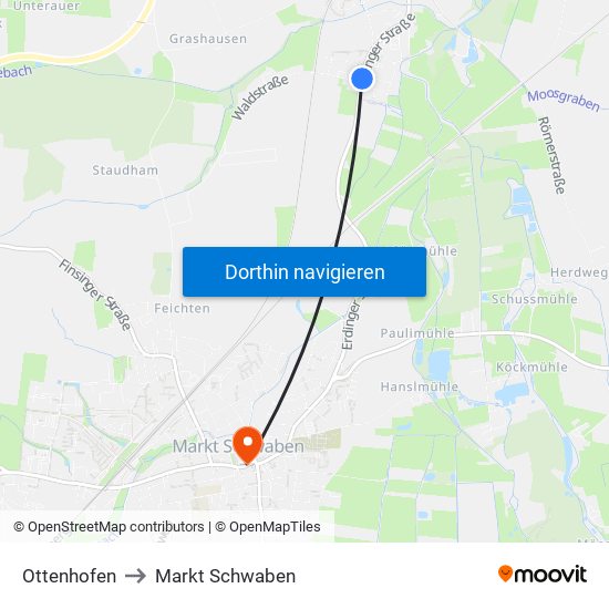 Ottenhofen to Markt Schwaben map