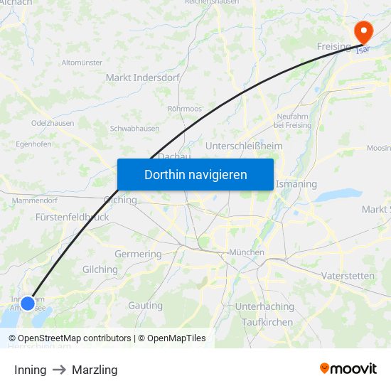 Inning to Marzling map