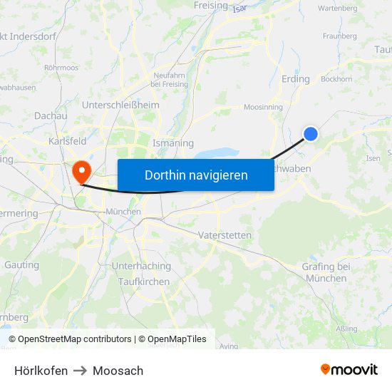 Hörlkofen to Moosach map