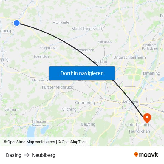 Dasing to Neubiberg map